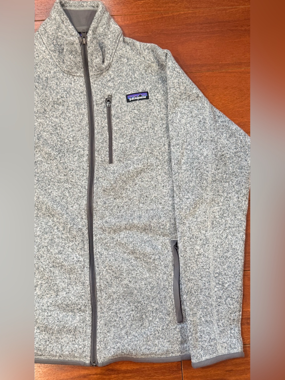 Patagonia Light Gray Heathered Full-Zip Fleece Jacket - Picture 2 of 9